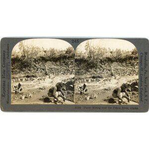 Keystone Stereoview Card Placer Mining Yukon River Alaska P245 Keystone#12